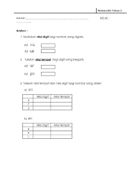 Nilai tempat dan nilai digit hingga juta membuka kotak. Pdf Matematik Tahun 2 Gustiwan Malini Academia Edu