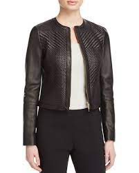 Boss Sapina Basketweave Leather Jacket Women Bloomingdale S Leather Jacket Jackets Leather Jackets Online