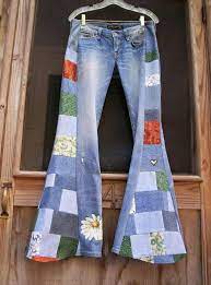 Patchwork Denim Bellbottoms Diy Clothes Upcycle Clothes Sewing Projects Clothes