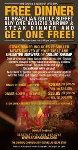 Free Dinner At Pampas Brazilian Grille Vegas Coupons Las Vegas Hotels Las Vegas Coupons