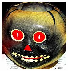 German Red Eyed Skull Retro Halloween Vintage Halloween Halloween Lanterns
