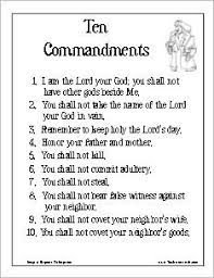 The ten commandments are a set of laws which were allegedly given to moses by god, written across both sides of two stone tablets (or tables). Ten Commandments Poster Version 2 That Resource Site