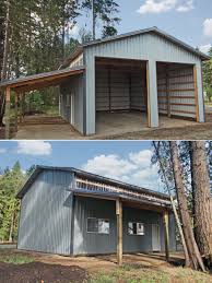 Check spelling or type a new query. 30 X 36 X 16 Pole Building With 12 X 36 X 12 Roof Only Lean Too Overhead Doors Walk I Metal Garage Buildings Metal Shop Building Metal Building Designs