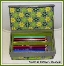 Ma Boite A Crayons En Cahier Technique L Atelier De Catherine Bouley Molinatti Reims Boite Boites A Crayons Cartonnage Boite