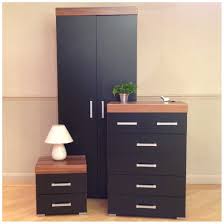 Set of 2 bedside tables and chest of drawers plus floating shelf. Drp Trading 3 Piece Black Walnut Bedroom Furniture Set Wardrobe 4 2 Drawer Chest 2 Drawer Bedside Cabinet Buy Online In Bahamas At Bahamas Desertcart Com Productid 53175295