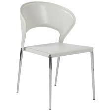 moira leather stacking chair white