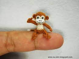 Micro Miniature Monkey Thread Art Crochet Tiny Stuffed Etsy Milye Igrushki Kryuchkom Vyazanye Kukly Vyazanye Igrushki