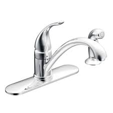 Moen arbor 1.5 gpm single handle touchless pulldown spray kitchen faucet with motionsense and reflex technologies model: Moen Torrance Chrome 1 Handle Deck Mount Low Arc Handle Kitchen Faucet Deck Plate Included In The Kitchen Faucets Department At Lowes Com