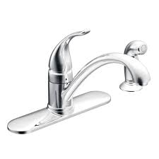 Moen kitchen faucet bl extensa pullout bathroom. Moen Torrance Chrome 1 Handle Deck Mount Low Arc Handle Kitchen Faucet Deck Plate Included In The Kitchen Faucets Department At Lowes Com