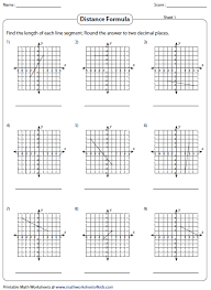 Distance Formula Worksheets