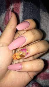 Real Flowers In Acrylic Coffin Nail Stiletto Nails Designs Pedicure Nail Art Neon Acrylic Nails