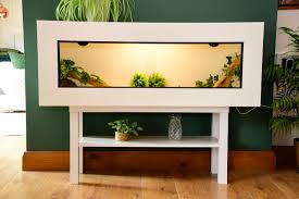 4ft X 16" X 18" Modern White Reptile Vivarium + White Stand - LED Light  Included - Etsy