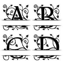 Download Free Svg Files Svg Png Dxf Ornate Floral Split Monogram Font