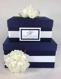 Wedding Card Box 2 Tier Navy Blue By Madisonmaydesigns On Etsy 80 00 Card Box Wedding Wedding Cards Honey Wedding Favors