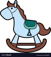 Wood Rocking Horse Baby Or Shower Related Ico Vector Image
