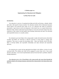 Position paper about education in the philippines. Rhea Position Paper Sex Education Human Sexual Activity