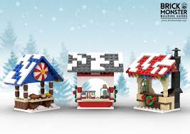 Winter Village Market Stalls Lego Winter Lego Christmas Village Lego Projects Eagle's eye view of our town, complete with roads and snow path! winter village market stalls lego