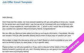 Job Offer Email Template