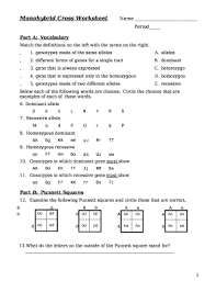 Monohybrid mice worksheet answer key. Monohybrid Cross Worksheet Doc Template Pdffiller