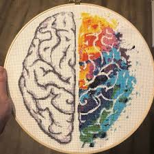 Model stitched two over two on 32 ct. Craft Supplies Tools Books Tutorials Heart Brain Cross Stitch Pattern Modern Cross Stitch Anatomical Cross Stitch Heart Embroidery Counted Cross Stitch Pdf Instant Download Diy