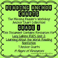 Lucy Calkins Reading Workshop Anchor Charts 1st Grade Ruos Unit 2