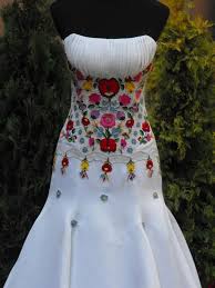 Hungarian Wedding Dress Hungarian Wedding Dress Kalocsa Traditional Hungarian Embroidery Embroidered Wedding Dress Mexican Dresses Mexican Wedding Dress