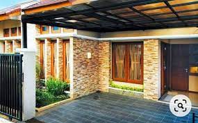Kombinasi taman depan rumah minimalis dengan batu kerikil via kreasirumah.net. 8 Contoh Desain Dinding Rumah Minimalis Tampak Depan Bangizaltoy Com