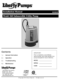 Maybe you would like to learn more about one of these? Liberty Pumps 260 Installation Manual Pdf Download Manualslib