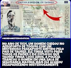 Customs officials stop a man who produces a passport from the country of taured. United Kingdom Of Taured Om Passerort Jenansfer Taured Citizen 88 Taured 1950 16 Jul Emundomisteriosofi No Ano De 1954 Aeroporto De Um Homem Chegou Um No Aeroporto De To Com Um Misterioso