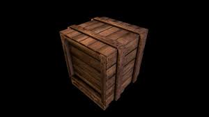 Low Poly Wooden Box By Shark Viktor 3d Model Wooden Boxes Low Poly Models Texture Drawing