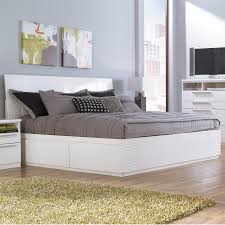 Amolife queen size platform bed frame with 4 storage drawers and wood slat support, faux leather upholstered mattress foundation with button tufted headboard and underbed storage, black brown. Gorgeous White Platform Bed Modern Bed Frame Modern Bed Home