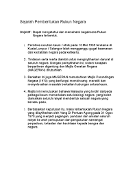Bertejuan mengambil alih tugas parlimen buat sementara. Slot1 Sejarah Pembentukan Rukun Negara