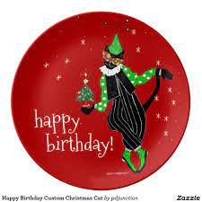 Preparing or unwraping holiday gift. Happy Birthday Custom Christmas Cat Christmas Cats Custom Christmas Christmas Themes