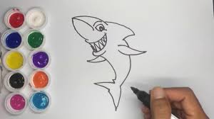  Cara Menggambar Dan Mewarnai Ikan Hiu Cara Menggambar Gambar Warna
