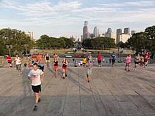 The top of the steps offers a commanding view of eakins oval, the benjamin franklin parkway, and philadelphia city hall. Rocky Steps Wikipedia