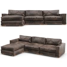Material stainless steel, genuine leather, chrome. Restoration Hardware Maxwell Modular Leather Sofa 3d Model 29 Max Fbx Free3d