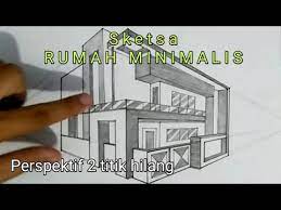 Dengan sketsa akan lebih mudah menuangkan ide menjadi konsep desain. Cara Menggambar Rumah Minimalis Dengan Perspektif 2 Titik Hilang Gambar Teknik Otomotif Youtube