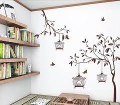 Buy Decals Design Tree With Birds And Cages Wall Sticker Pvc Vinyl Brown Online Low Pric Kids Room Wall Decals Wall Stickers Home Decor Large Living Room Decor