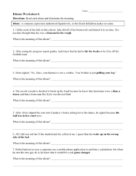 Idioms Worksheet 6 Preview Ereading worksheets | legacy versions. idioms worksheet 6 preview