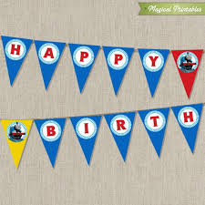 Banner Free Thomas The Train Birthday Printables Thomas The Train Printable Birthday Banner 8 00 Via Etsy Printable Birthday Banner Trains Birthday Party Thomas Birthday