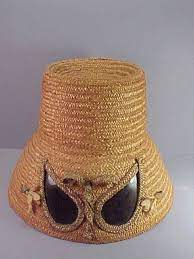 Fabulous 1950s Era Tall Straw Hat With Built In Sunglasses Made In Italy Womens Straw Hats Hats Vintage Straw Hat