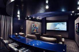 This beast of a setup contains 9.2.4 channels: Bar Area In Home Theater Room Hgtv