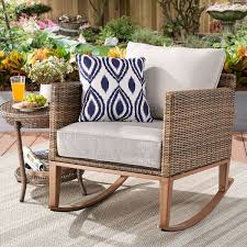 Better Homes Gardens Davenport Patio Wicker Rocking Chair Walmart Com Wicker Rocking Chair Outdoor Wicker Rocking Chairs Outdoor Rocking Chairs