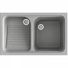 Evier D 1 Bac Avec Egouttoir Metallise 80 2 X 50 Cm Quartz Basic Poalgi En 2020 Egouttoir Evier Evier Rond