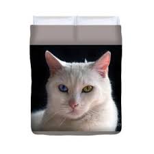 Upside Down Tuxedo Cat Duvet Cover by Catherine Sherman