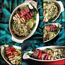 Quinoa is a whole grain and contains all nine essential amino acids, making it a complete protein. Veg Kebabs With Quinoa Spinach Chickpea Salad Diabetes Friendly Thursdays Simplyvegetarian777