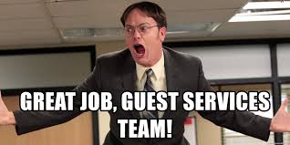 On the other hand, fans can take solace in the fact that there will always be opportunities to post a. Great Job Guest Services Team Dwight Freakout Meme Generator
