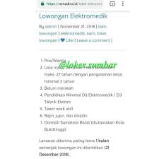 Ada perusahaan yang sedang membuka kesempatan lowongan kerja di daerah bukittinggi, sales promotion representative, arho, staf sales dan banyak lagi melalui indeed.com. Lowongan Kerja Rsud Bukittinggi Terbaru Tahun 2020