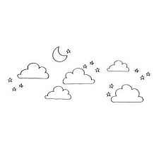 Dana Decals Doodle Moon Clouds And Stars Wall Decal Easy Doodle Art Doodle Drawings Easy Drawings
