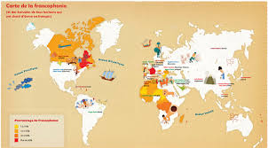 Carte De La Francophonie Et Des Ecrivains De Tous Horizons Qui Ont Choisi D Ecrire En Francais Lingua Francese